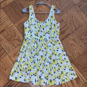H&M Fit and Flare Lemon Sundress
